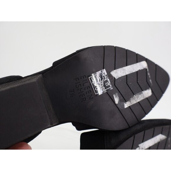 Eileen Fisher Womens Hilly Pumps Block Wedge Pointed Toe Black Suede Size 7.5 - Picture 11 of 14